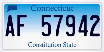 CT license plate AF57942
