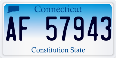 CT license plate AF57943