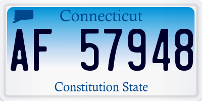 CT license plate AF57948