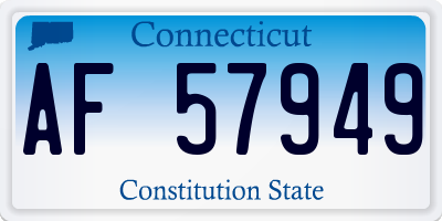 CT license plate AF57949