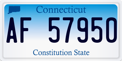 CT license plate AF57950
