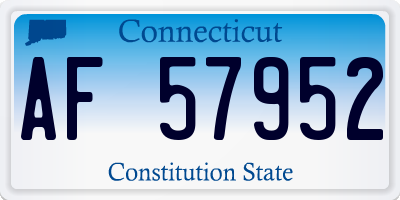 CT license plate AF57952