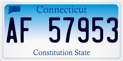 CT license plate AF57953