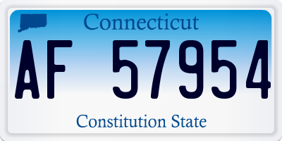 CT license plate AF57954