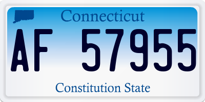 CT license plate AF57955