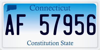 CT license plate AF57956