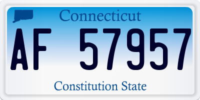 CT license plate AF57957