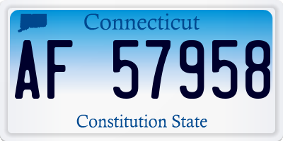 CT license plate AF57958