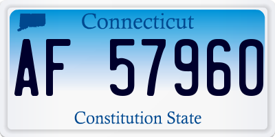 CT license plate AF57960