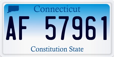 CT license plate AF57961