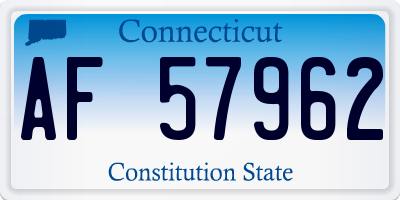 CT license plate AF57962