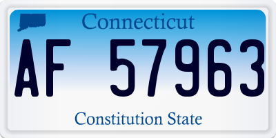 CT license plate AF57963