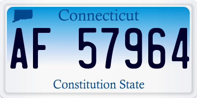 CT license plate AF57964
