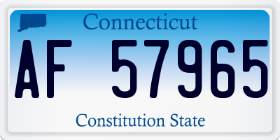 CT license plate AF57965