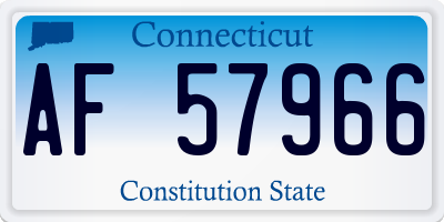 CT license plate AF57966