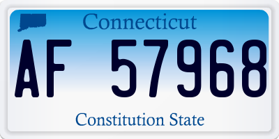 CT license plate AF57968