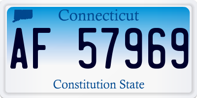 CT license plate AF57969