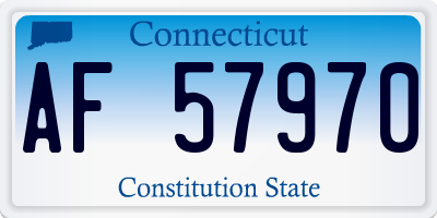 CT license plate AF57970