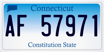 CT license plate AF57971