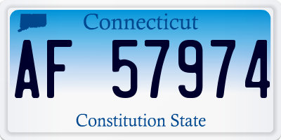 CT license plate AF57974