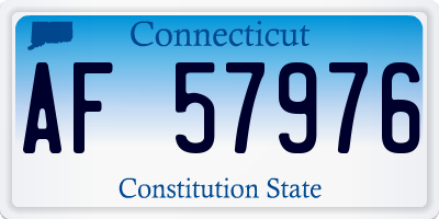 CT license plate AF57976