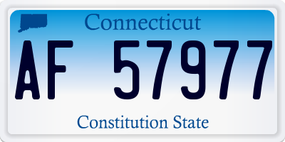 CT license plate AF57977