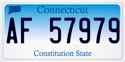 CT license plate AF57979