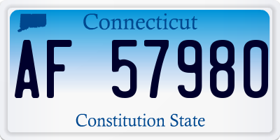 CT license plate AF57980