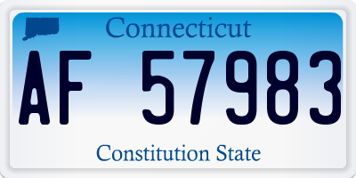CT license plate AF57983