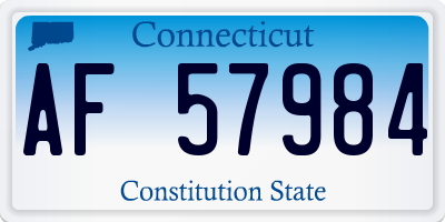 CT license plate AF57984