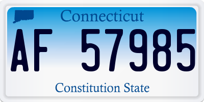CT license plate AF57985