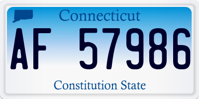 CT license plate AF57986