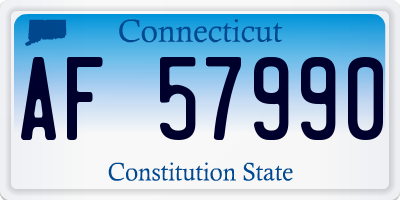 CT license plate AF57990