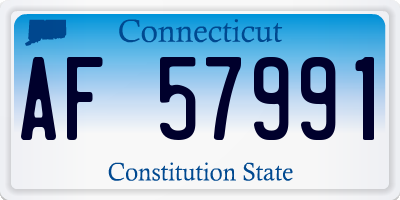 CT license plate AF57991