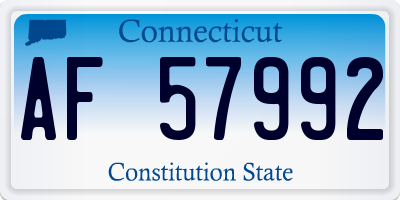 CT license plate AF57992