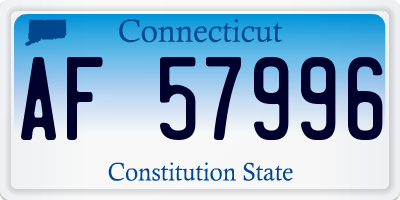 CT license plate AF57996
