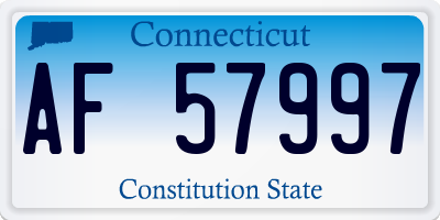 CT license plate AF57997