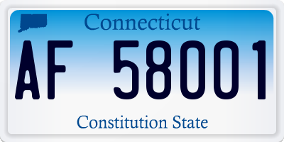 CT license plate AF58001