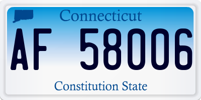 CT license plate AF58006