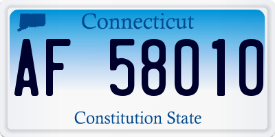 CT license plate AF58010