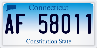 CT license plate AF58011