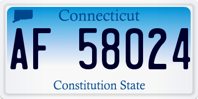 CT license plate AF58024