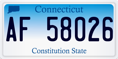 CT license plate AF58026