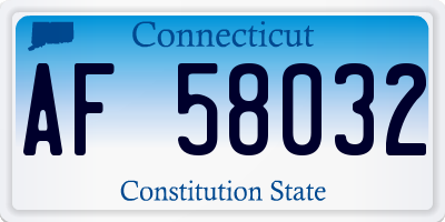 CT license plate AF58032