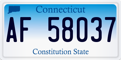 CT license plate AF58037