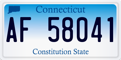 CT license plate AF58041