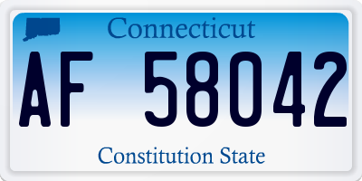 CT license plate AF58042