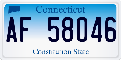 CT license plate AF58046