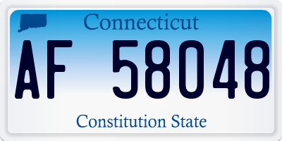 CT license plate AF58048