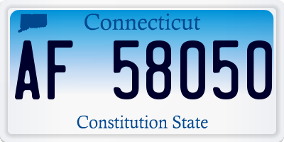 CT license plate AF58050